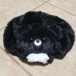Black Fuzzy Bear Beret